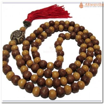 Japamala 108 Contas Madeira Clara e Escura 8mm