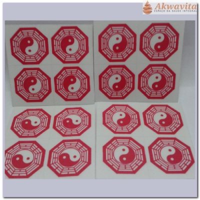 Adesivo Mini Baguá Vermelho com 16 Unidades