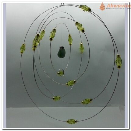 Mandala Espacial Sistema Solar Quartzo Verde em 3D