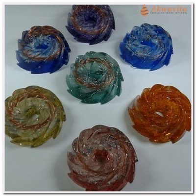 Orgonite faz Limpeza e Proteção Formato Mandala Flor 55mm