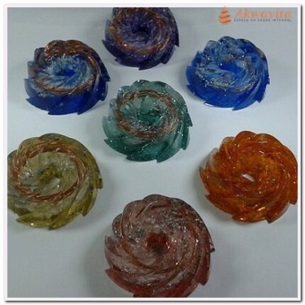 Orgonite faz Limpeza e Proteção Formato Mandala Flor 55mm