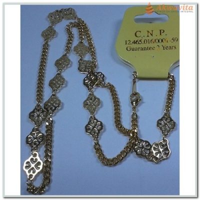 Corrente Dourada Tipo Groumett com Florzinhas