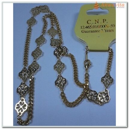 Corrente Dourada Tipo Groumett com Florzinhas