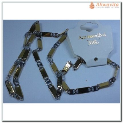 Corrente Dourada e Prateada Tipo Piastrine Elos grossos