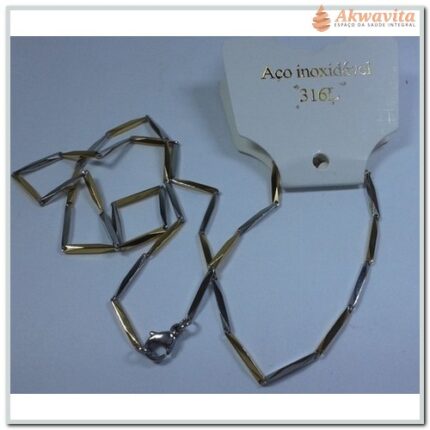 Corrente Dourada e Prateada Modelo com Tubos Chanfrados