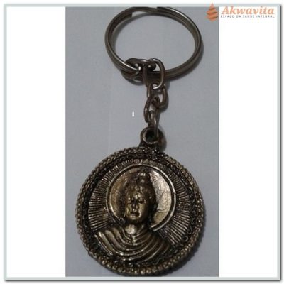 Chaveiro Deusa Kuanyn dos Relacionamentos em Metal Escuro