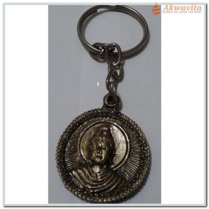 Chaveiro Deusa Kuanyn dos Relacionamentos em Metal Escuro