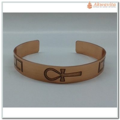 Pulseira de Cobre Pequena Símbolo Cruz Ansata