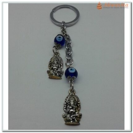 Chaveiro com 2 pequenos Ganeshas com Olhos Gregos