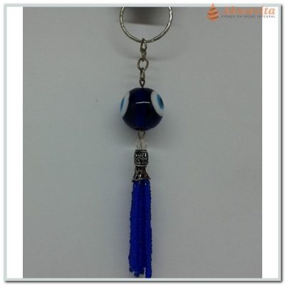 Chaveiro de Murano Olho Grego Bola e Franja