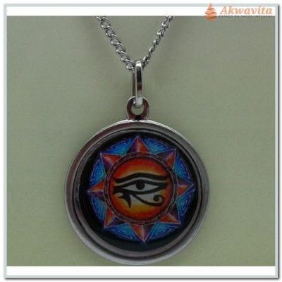 Corrente de Aço Inox com Pingente Mandala Olho Hórus