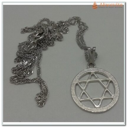 Gargantilha Estrela de David Prateado Proteção Divina