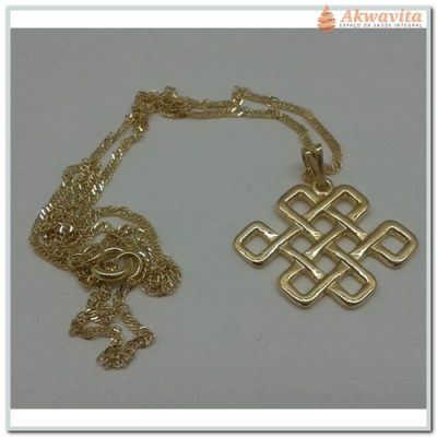 Gargantilha Nó do Amor Eterno Amor Dourada 25mm