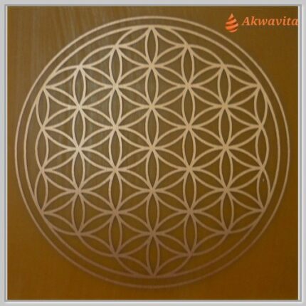 Flor da Vida Gráfico Radiônico Cobre fenolite 3x3cm com 4