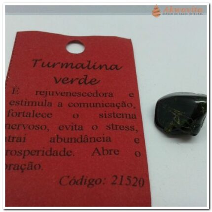 Pedra Turmalina Verde Fortalece Coração Rolada 1º linha