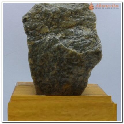 Pedra Quartzo Azul Percepção Proteção Bruta Base Madeira