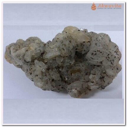 Pedra em Drusa de Quartzo Fumê com Pontos de Turmalina