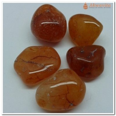 Pedra Ágata Laranja Força da Terra Proteção Rolada 15-30mm