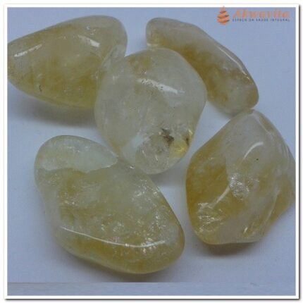 Pedra Citrino Prosperidade com Energias Solares Rolada 4-5cm