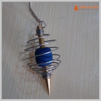 Pêndulo de Metal Galáctico com Espiral e bola azul
