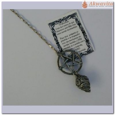 Pêndulo de Metal Pião com Pentagrama Magia Wicca