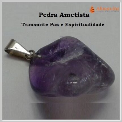 Pingente de Pedra Signo Ametista Aquário Peixes
