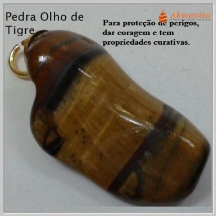 Pingente de Pedra Olho de Tigre Aguça Sentidos Poder