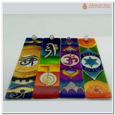 Incensário Vidro Retangular Variados Energia 6x25 cm