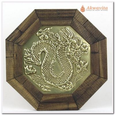 Quadro Aplique em Cobre Alto Relevo Dragão