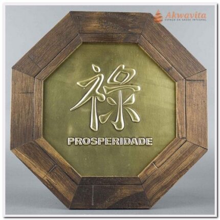 Quadro Aplique em Cobre Alto Relevo Ideograma prosperidade