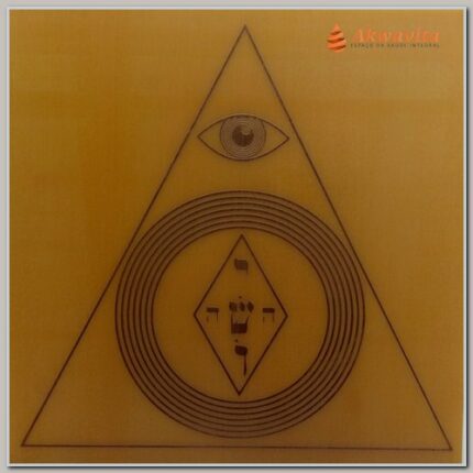 Olho de Deus Gráfico Radiônico Cobre fenolite e PVC 17x17cm