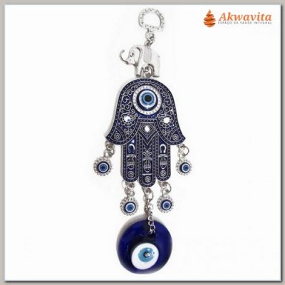 Pendente Amuleto Olho Grego Elefante Mão Chamsa