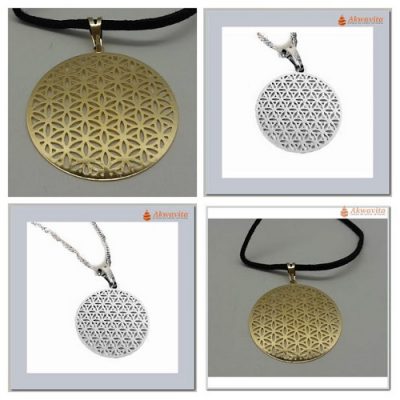 Gargantilha Flor da Vida Geometria Sagrada Ouro Prata PG