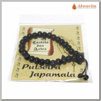 Pulseira Japamala 27 Contas de Madeira Preta