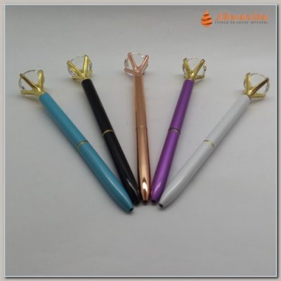 Ponteiro Canetinha Radiestésico Cores Com Pedra Sintética