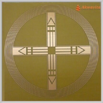 Cruz Cósmica Gráfico Radiônico Cobre fenolite 15x15cm