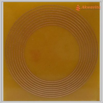 Nove Círculos Gráfico Radiônico Cobre fenolite 15x15cm