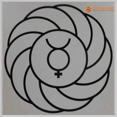 Turbilhão com Mercúrio Gráfico Radiônico de PVC 17x17cm