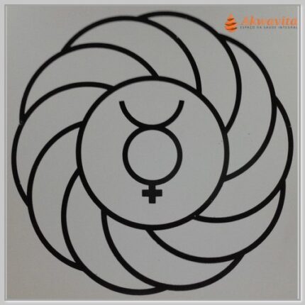 Turbilhão com Mercúrio Gráfico Radiônico de PVC 17x17cm