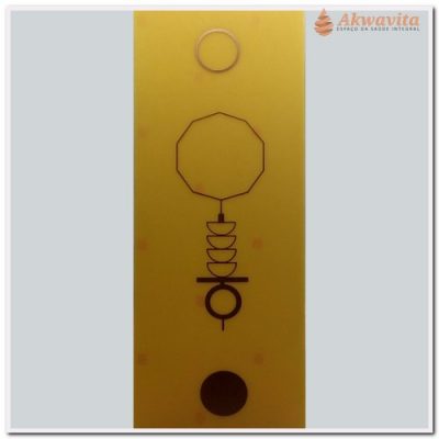 Cruz Ansata Gráfico Radiônico de Cobre Fenolite 8x24cm