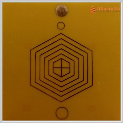 Escudo Hexágono Norte Gráfico Radiônico Cobre fenolite 15cm