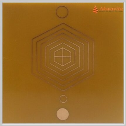 Escudo Hexágono Gráfico Radiônico Cobre fenolite 7x7cm