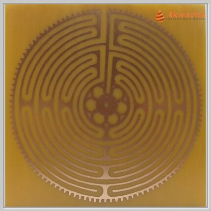 Labirinto de Chartres Gráfico Radiônico de Cobre Fenolite 7cm