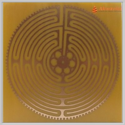 Labirinto de Chartres Gráfico Radiônico de Cobre Fenolite 15cm