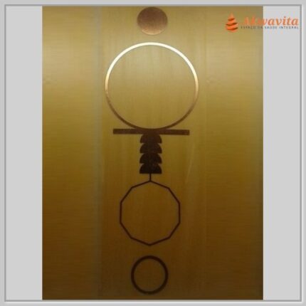 Cruz Ansata Gráfico Radiônico de Cobre Fenolite 12x30cm