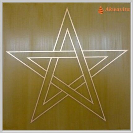 Pentagrama Entrelaçado Gr Radiônico de Cobre Fenolite 15x15cm