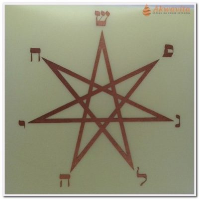 Estrela Sopro da Vida Gráfico Radiônico de Cobre Fenolite 17cm