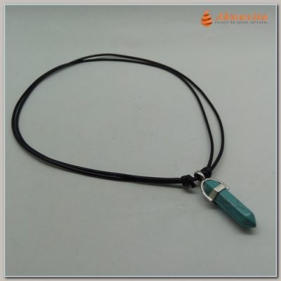 Cordão Pêndulo Pedra Howlita Biterminado Sextavada