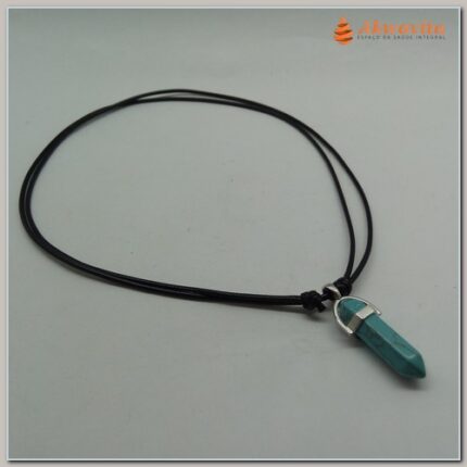 Cordão Pêndulo Pedra Howlita Biterminado Sextavada