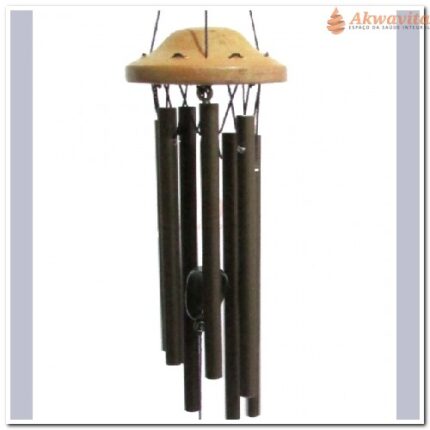 Sino dos Ventos Fênix 7 tubos Grafite 90cm com palheta